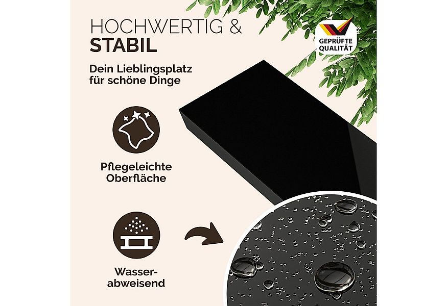 Casaria Wandregal, Schwarz Hängeregal mit Halterung 15kg Tragkraft Küche Ho günstig online kaufen