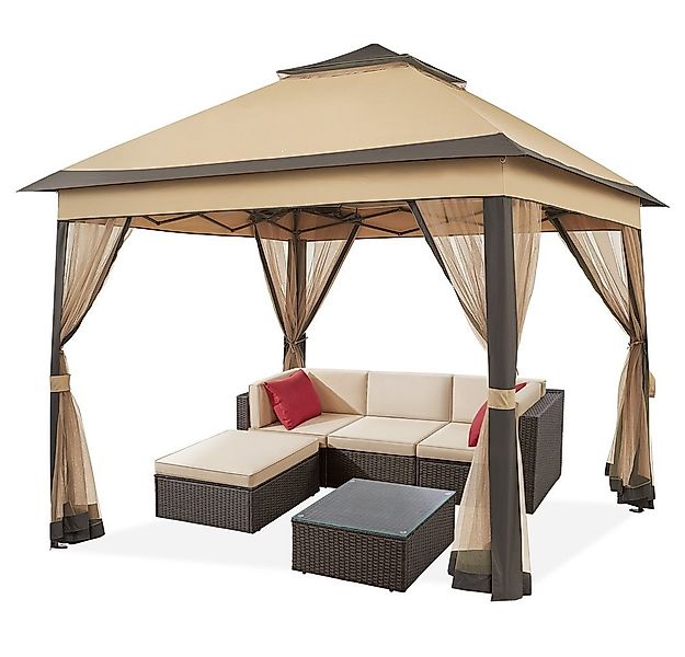 Yaheetech Faltpavillon 3,3x3,3 m/ 4x4m, mit 4 Seitenteilen, mit Netzseitenw günstig online kaufen