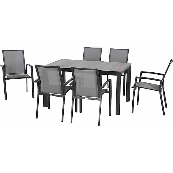 Siena Garden Garten-Essgruppe "Velia" 6x Dining Sessel: 56x66x89 cm, Tisch: günstig online kaufen