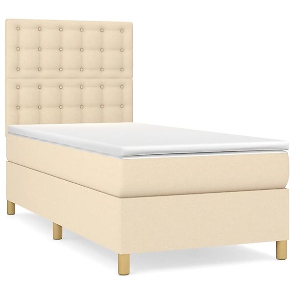 vidaXL Boxspringbett mit Matratze Creme 100x200 cm Stoff1379096 günstig online kaufen