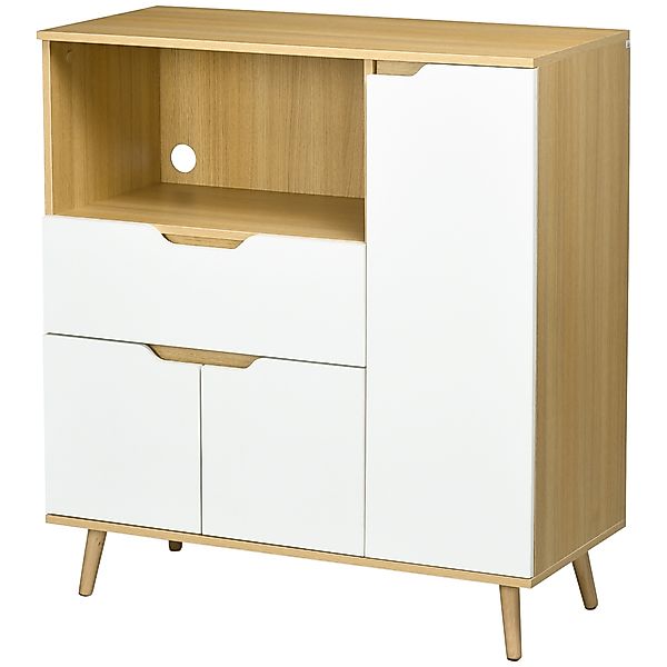 HOMCOM Mikrowellenschrank, Küchenbuffet mit Schränken Schublade verstellbar günstig online kaufen