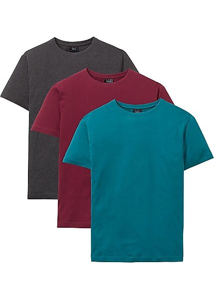 bonprix T-Shirt (Packung, 3-tlg., 3) bequemer Regular Fit, Rundhalsausschni günstig online kaufen