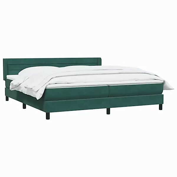 vidaXL Bett Boxspringbett mit Matratze Dunkelgrün 180x210 cm Samt günstig online kaufen