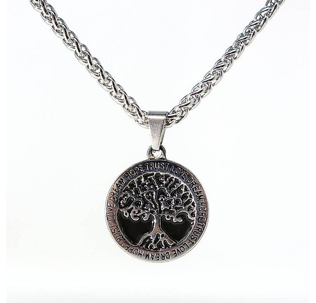 DALMARO Kette mit Anhänger Lederkette Edelstahlkette 316L LEBENSBAUM, Herre günstig online kaufen
