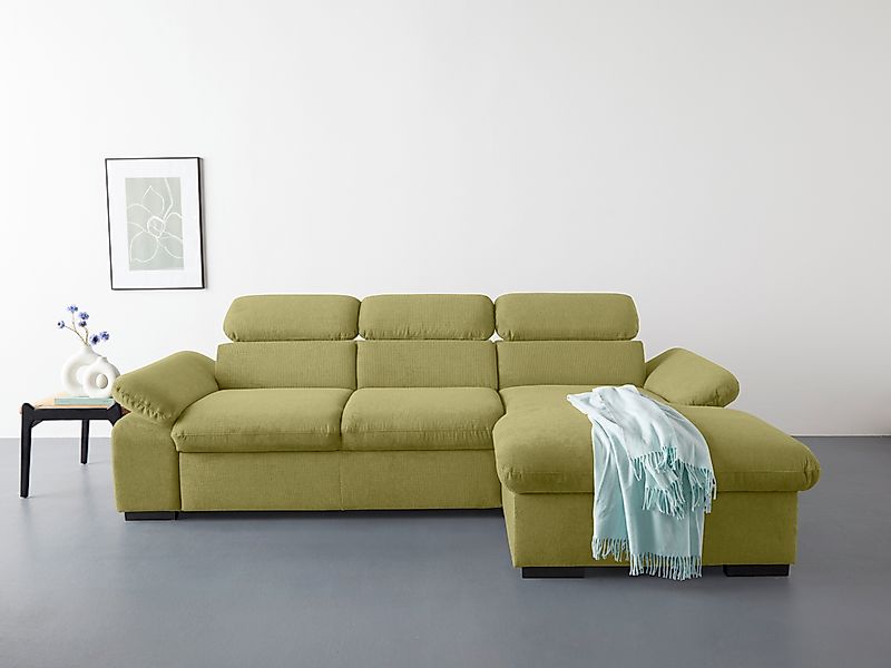 COTTA Ecksofa »Lola L-Form mit Kopfteilfunktion & Hocker« wahlweise mit Bet günstig online kaufen