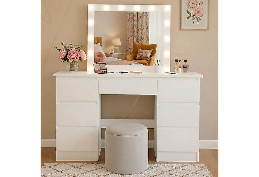 CLP Schminktisch Duffy, Hollywoodspiegel mit LED-Licht dimmbar günstig online kaufen