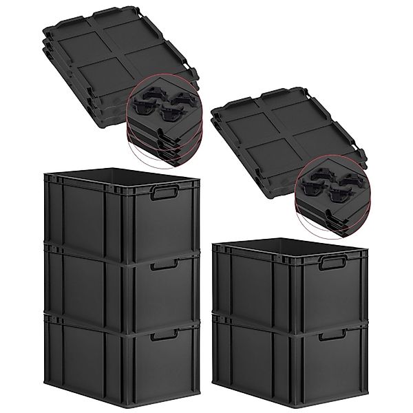 PROREGAL SparSet 5x Eurobox Nextgen Color Mit Auflagedeckel HxBxT 32x40x60c günstig online kaufen