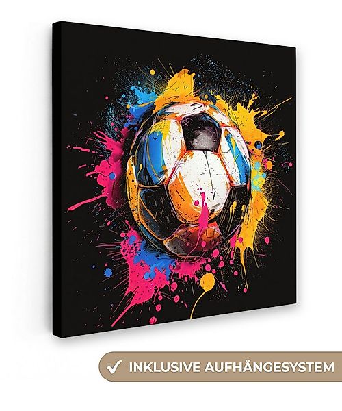 OneMillionCanvasses® Leinwandbild Graffiti - Sport - Fußball - Farbe - Ball günstig online kaufen