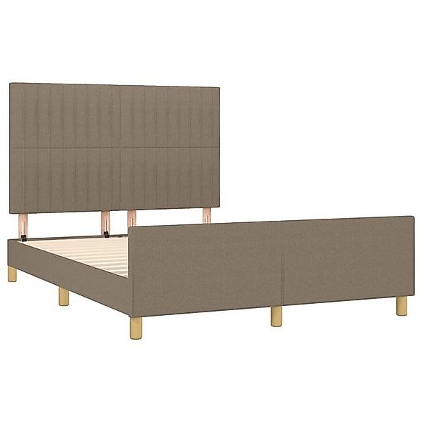 vidaXL Bettgestell Bettrahmen mit Kopfteil Taupe 140x200 cm Stoff Bett Bett günstig online kaufen