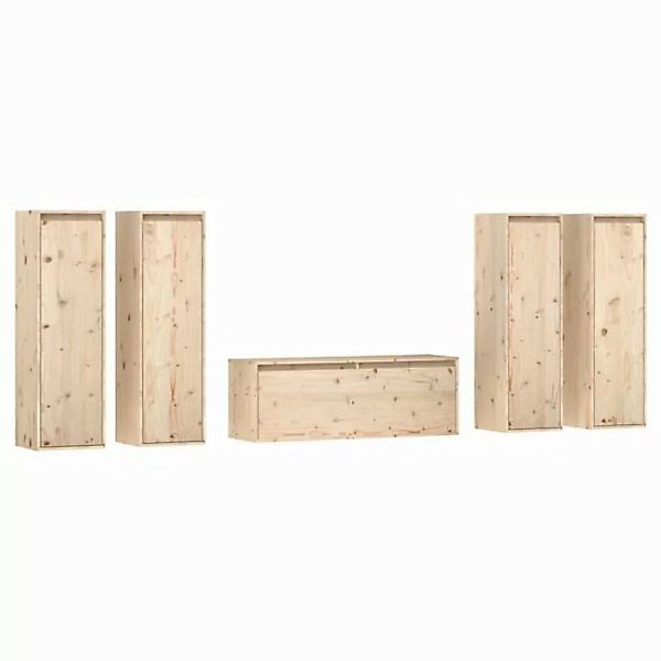 vidaXL TV-Schrank TV-Schränke 5 Stk Massivholz Kiefer Lowboard Lowboard günstig online kaufen