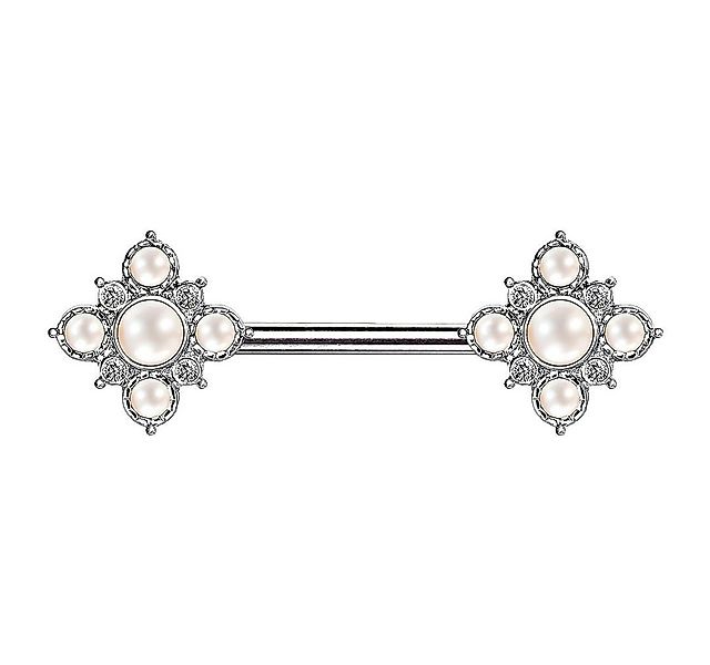 Taffstyle Intimpiercing Intim Brustwarzenpiercing Vintage Blumen Perlen, Pi günstig online kaufen