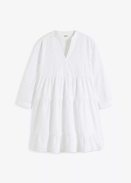 Tunika-Kleid mit Lochstickerei günstig online kaufen