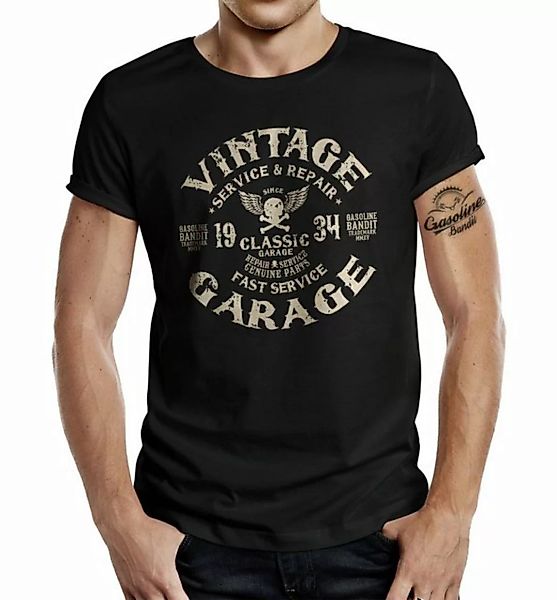 GASOLINE BANDIT® T-Shirt für Biker Racer Fans - Vintage Garage günstig online kaufen