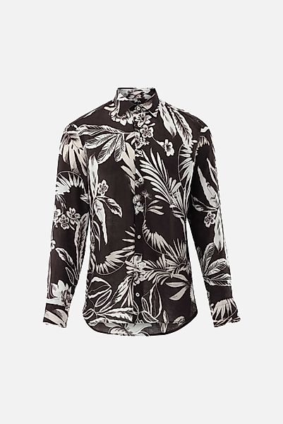 Leinenhemd mit Palmen Print günstig online kaufen