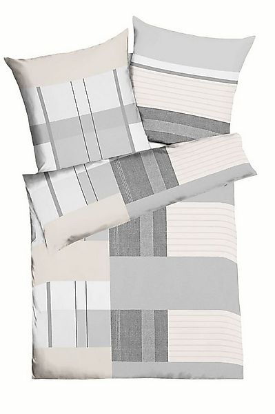 JACK Bettwäsche JACK by Kaeppel Straight Kiesel Grau Sand, Biber, 2 teilig, günstig online kaufen