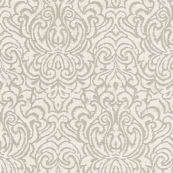 Bricoflor Vlies Textiltapete in Beige Grau Elegante Tapete mit Ornamenten f günstig online kaufen
