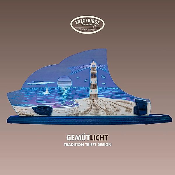 Weigla LED Dekolicht »Maritim, Holz & Acrylglas, BLAU-WEIẞ«, Leuchtmittel L günstig online kaufen