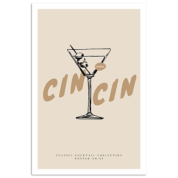 MuchoWow Poster Cocktail - Cin Cin günstig online kaufen