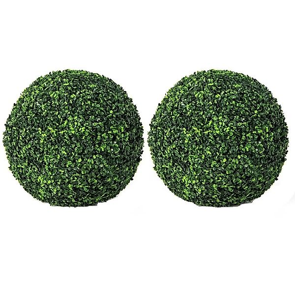 Costway 2er Buchsbaumkugel für Haus Garten Hochzeit Dunkelgrün 48 cm günstig online kaufen