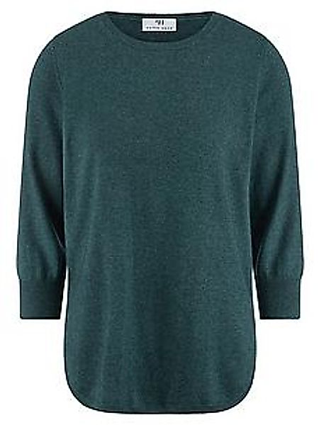 Rundhals-Pullover aus Seide und Kaschmir Peter Hahn türkis günstig online kaufen