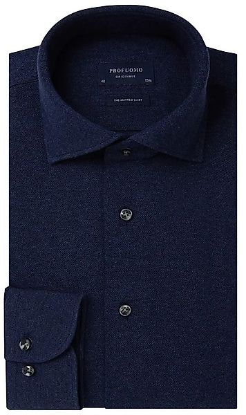Profuomo Hemd Knitted Slim Fit Dunkelblau - Größe 39 günstig online kaufen