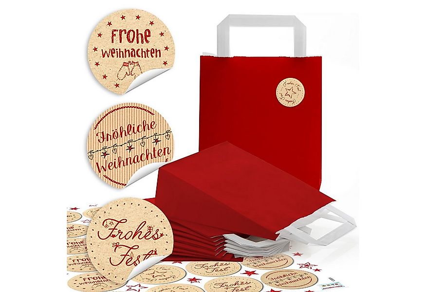 Logbuch-Verlag Dekofigur Rote Weihnachtstüten aus Papier mit Henkel 18 x 8 günstig online kaufen