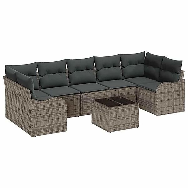 vidaXL Gartensofa-set Grau 55 x 55 x 37 cm Poly-Rattan 3345619 günstig online kaufen