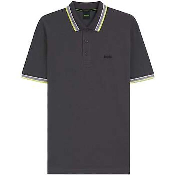 BOSS  Poloshirt Paddy Piqué Polo Shirt Dark Grey/Yellow günstig online kaufen