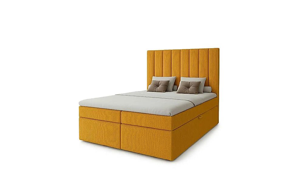 Boxbett mit Stauraum  Cord Nero Box ¦ gelb ¦ Maße (cm): B: 182 H: 124 Bette günstig online kaufen