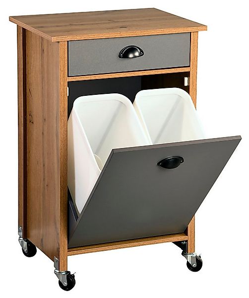 KESPER® Küchenwagen Rollwagen mit Mülltrennsystem, 2 Abfalleimer, 4 stabile günstig online kaufen