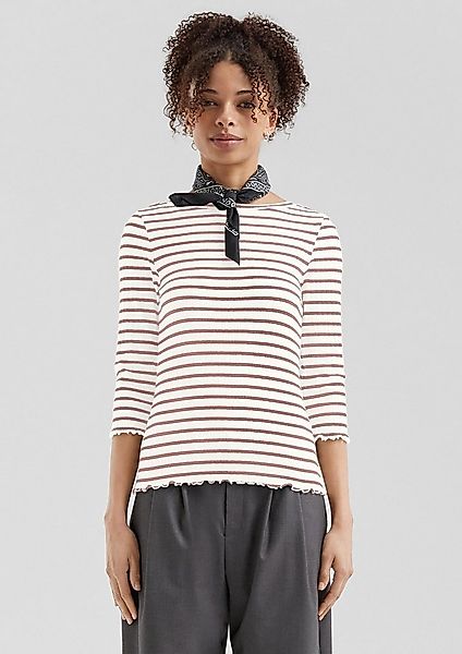 QS 3/4-Arm-Shirt T-Shirt Ringelshirt mit Rippstruktur und 3/4-Arm günstig online kaufen