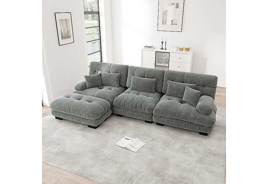 Leawin Sofa Luxuriöses modulares Ecksofa im Cloud-Design mit Ottoman, Tiefe günstig online kaufen
