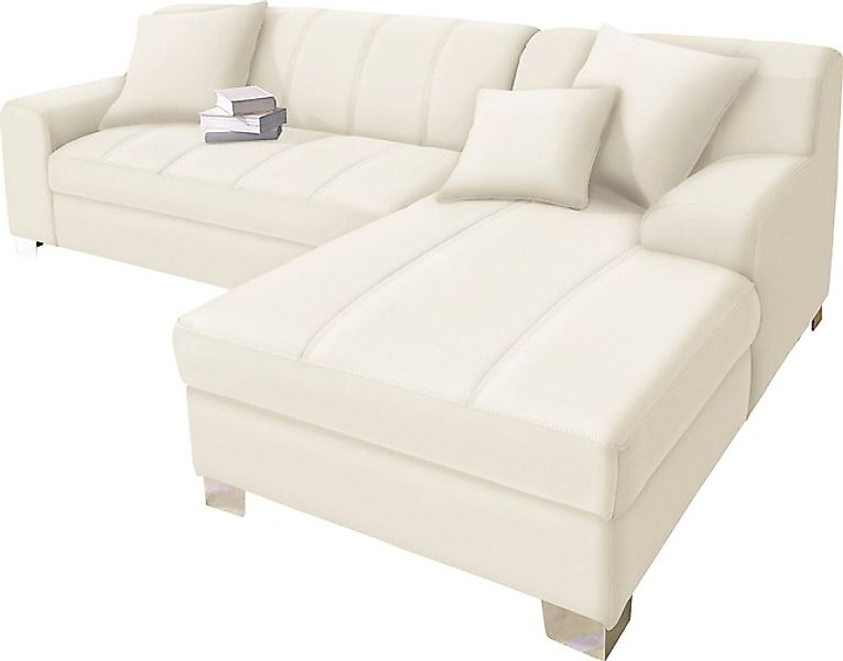 DOMO collection Ecksofa »Turah incl. Zierkissen, moderne Steppung, auch in günstig online kaufen
