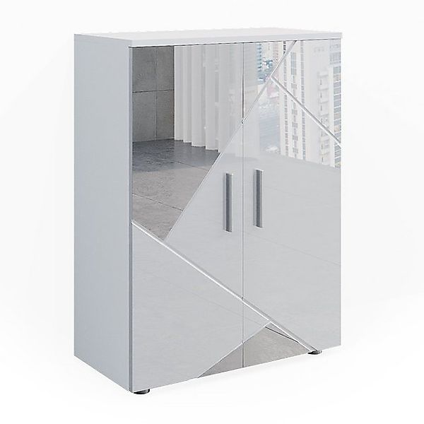 Vicco Midischrank Irma Weiß Hochglanz mit Einsätzen 60 x 81 cm günstig online kaufen
