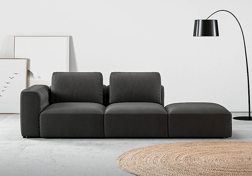 Home affaire Chaiselongue "Cushid" Modul-Sofa, bestehend aus 2-Sitzer und H günstig online kaufen