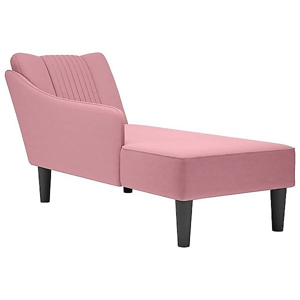 vidaXL Chaiselongue Chaiselongue mit Rechter Armlehne Rosa Samt, 1 Teile günstig online kaufen