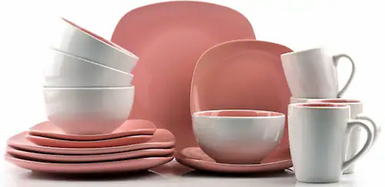 Retsch Arzberg Kombiservice »Geschirr-Set, Service NOVA SQUARE« Bicolor-Loo günstig online kaufen