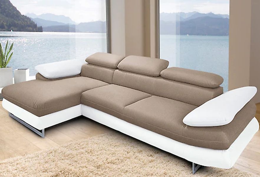 INOSIGN Ecksofa »Solution L-Form« mit Arm- & Kopfteilverstellung, wahlweise günstig online kaufen