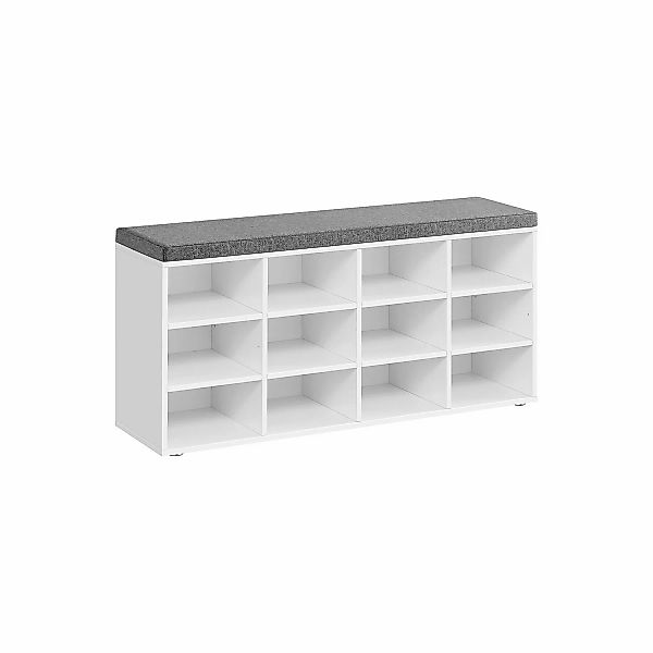 Vasagle Schuhbank 30,3 cm x 104 cm x 48 cm Weiß-Grau günstig online kaufen