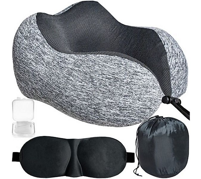 Ruhhy Reisekissen Reisekissen Nacken Kissen Set mit Augenmaske und Ohrenstö günstig online kaufen