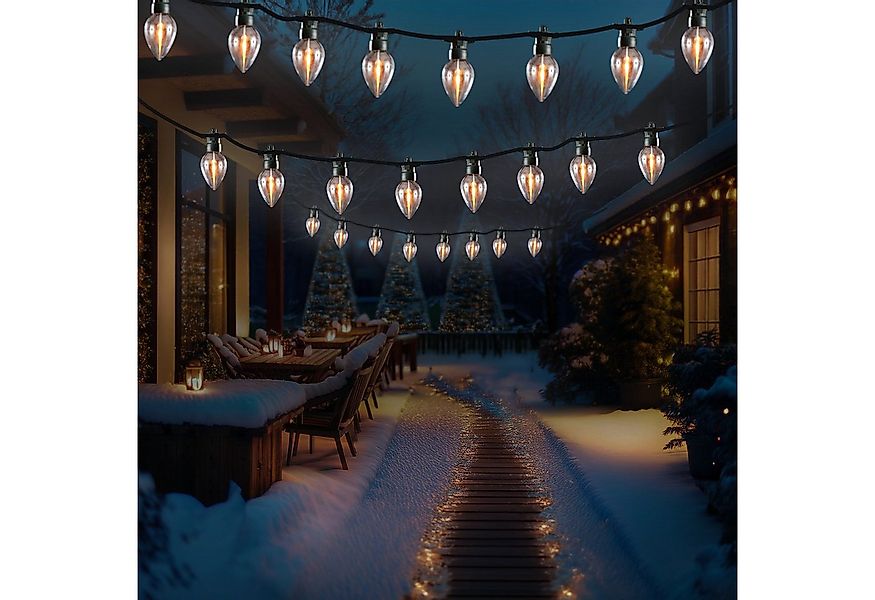 MARELIDA LED-Lichterkette flackernde Kerzenlampen Flammeneffekt 3,5m für Au günstig online kaufen