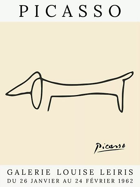 Poster / Leinwandbild - Picasso Hund – Beige günstig online kaufen