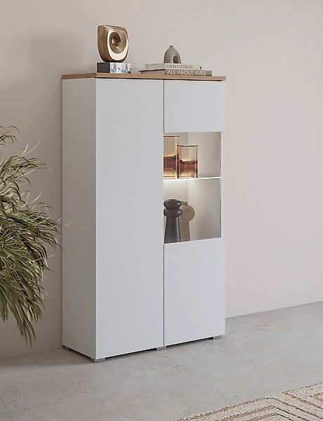 INOSIGN Vitrine "Modo, Breite 80 cm, moderner griffloser Vitrineschrank", V günstig online kaufen