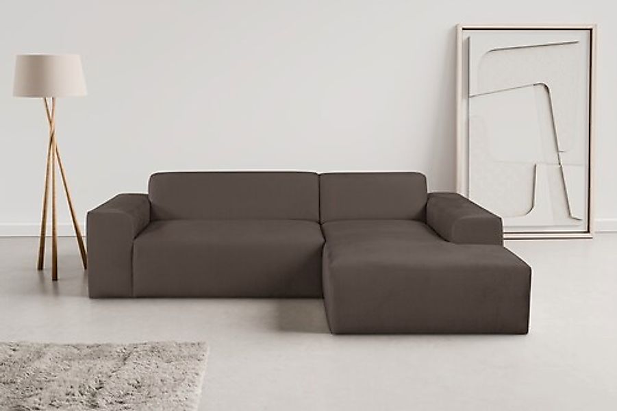 WERK2 Ecksofa »Zeus-L modern & zeitlos, Breite 253 cm, bequemes Sofa« Curvy günstig online kaufen