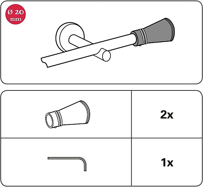 GARDINIA Gardinenstangen-Endstück Siro, (2-St), Serie Einzelprogramm günstig online kaufen
