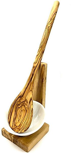 Olivenholz-erleben Kochlöffelhalter inkl. Kochlöffel und Porzellanschale, a günstig online kaufen