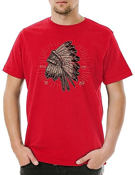 Urban Backwoods Print-Shirt Urban Backwoods Indian Chief Hat Herren T-Shirt günstig online kaufen