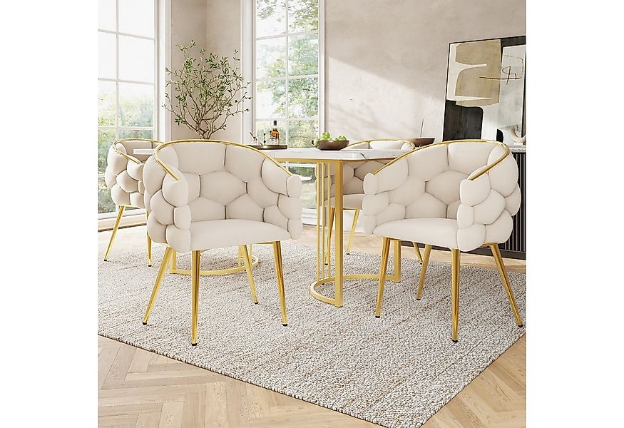 Flieks Polsterstuhl (vergoldete Eisenbeine mit Fußstützen, Set, 4 St), 4er günstig online kaufen