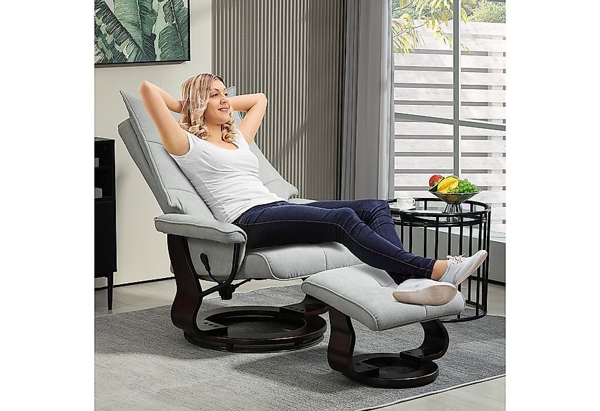 HOMCOM Relaxsessel mit Liegefunktion, Wippfunktion (Drehbar Fernsehsessel, günstig online kaufen
