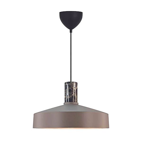 Pendellampe Elvas, hellbraun, Ø 37 cm, Metall/Marmor günstig online kaufen